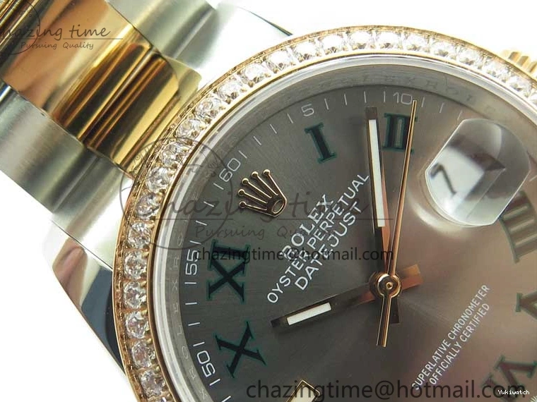 126281 Bracelet BP Gray DateJust Oyster 1:1 Best on Edition Maker RG SS 36 Roman Dial 0417